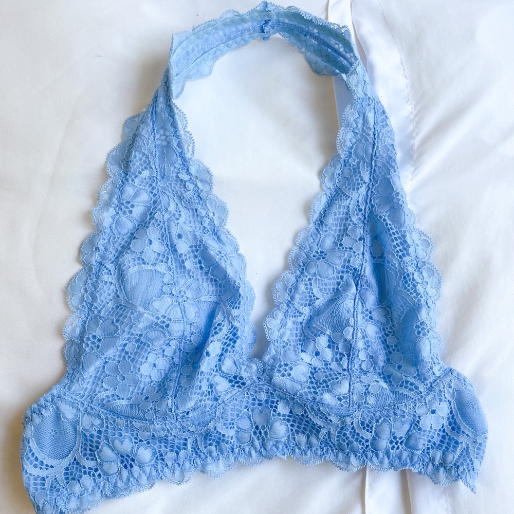 Free People Blue Galloon Lace Bralette